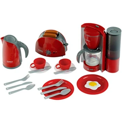 Image de Theo Klein 9564 Set petit déjeuner Bosch Composé d&#039;un grille p ain, d*une cafetière automatique, d&#039;une bouilloire et de beaucoup d&#039;autres accessoires Dimensions l&#039;emballage : 44,5 cm x 13 34 Jouet pour enfants à partir 3 ans