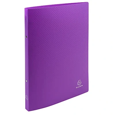 Image de Exacompta réf. 54197SE Lot de 5 classeurs souples OPAK 2 anneaux ronds diamètre 15 mm Dos 20 Dimensions extérieures : 32 x 25 cm Format à classer A4 Coloris violet