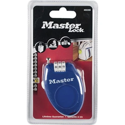 Image de Master Lock Antivol à câble 1 pièce (Couleur variable) Noir/Taupe/Vert Anis/Bleu Coloris aléatoire