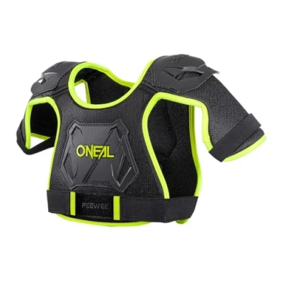 Image de O&#039;NEAL Protecteur de poitrine Enfants Enduro Facilement ajustable, moule en plastique injecté pour une protection accrue, Ages 4 9 Pee Wee Chest Guard Noir Néon Jaune Taille M/L