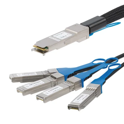 Image de StarTech.com Câble QSFP+ vers 4x SFP+ à connexion directe conforme MSA Cordon DAC Twinax de 2 m Neuf