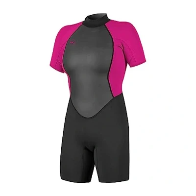 Image de ONEILL WETSUITS Reactor II Combinaison de Plongée Zippée À L&#039;arrière 2 Mm Femme, Noir/Rouge Framboise, 38