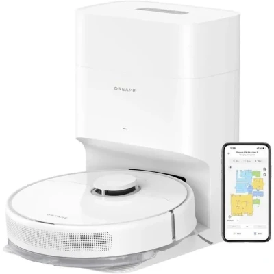 Image de dreame D10 Plus Gen 2 Robot Aspirateur Laveur avec Vidange Automatique Poussière, Stocke jusqu&#039;à 90 Jours de Navigation LiDAR, Aspiration 6000Pa Tapis et Poils d&#039;animaux, Batterie 285 Min