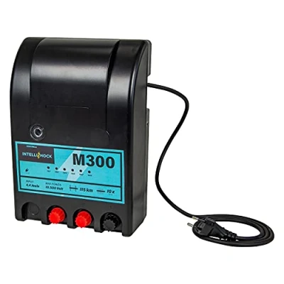 Image de Intellishock M300 Électrificateur de clôture électrique 230V puissante 4,4 J, idéale pour les filets à moutons 10x 50m, affichage la tension 6 niveaux, une longueur 20km
