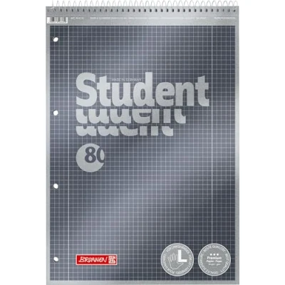 Image de Bloc notes 1067174 Brunnen Duo de qualité supérieure Couverture raffinée avec effet métallique Linéature 27 + 28,90 g/m² 40 feuilles lignées à carreaux À carreaux, réglure 28 A4