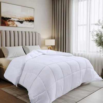 Image de Utopia Bedding Couette Chaude 135x200 cm, Douce et Douillette avec Rembourrage en Polyester (Blanc)
