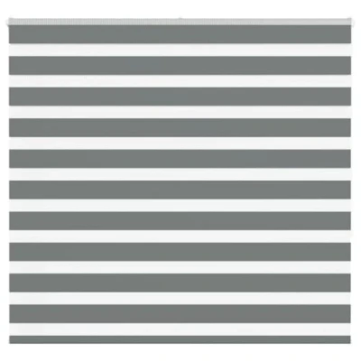 Image de vidaXL Store zèbre Gris foncé Largeur du Tissu 155,9 cm Polyester, à Enrouleur zébré, zébré pour fenêtre, vitre