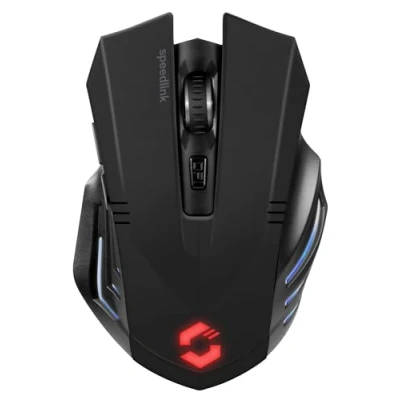 Image de Speedlink FORTUS Wireless Gaming Mouse Souris Gamer sans Fil, récepteur USB 2.4G, de fil PC avec sensor optique 2400dpi, Jeu noir