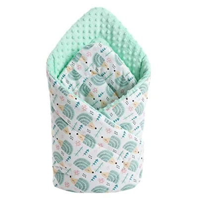Image de Medi Partners Oreiller Minky 100% Coton 75x75cm Gigoteuse bébé Double Face Doux Toute l&#039;année Multifonction hypoallergénique pour bébés (Étoiles Grises sur Blanc avec Bleu Clair Minky)