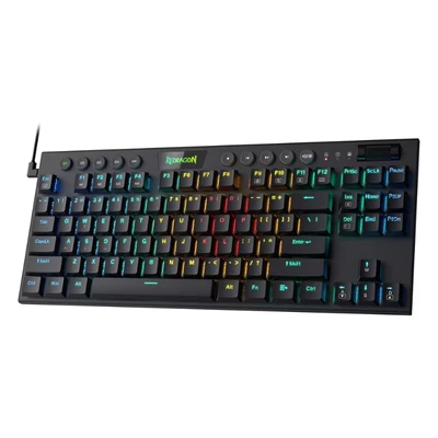 Image de Redragon K622 Horus TKL RGB Clavier mécanique de jeu filaire ultra fin avec touches discrètes, contrôle multimédia dédié et interrupteur rouge linéaire, logiciel professionnel pris en charge