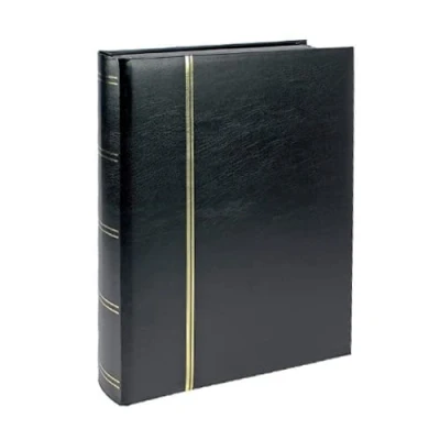 Image de Safe 154 5 Album Timbres 60 Pages Noire Chaque Page avec 9 Bandes Transparentes gaufrage doré sur la Couverture et Le Dos 230 x 305 mm
