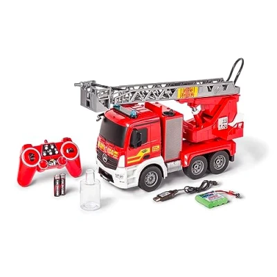 Image de Carson 500907670 1:20 MB Pompiers avec échelle pivotante 100% RTR Véhicule radiocommandé, Fonction Jet d&#039;eau, Piles et radiocommande incluses, RC