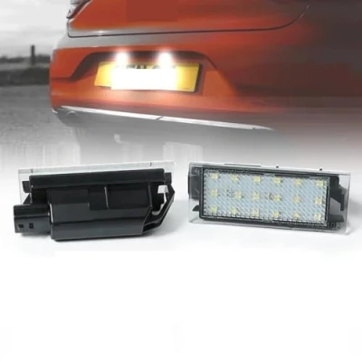 Image de XUBOR Feux de Plaque d&#039;immatriculation LED, for Renault, Clio 3 4 Megane 2 CC Trafic Kangoo Twingo Kadjar Laguna Éclairage d&#039;immatriculation(Connection Line)