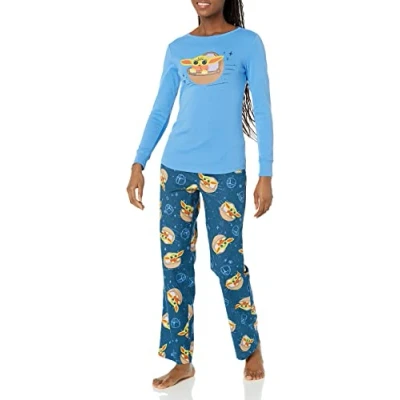Image de Amazon Essentials Disney Marvel Star Wars Ensembles de Pyjama en Flanelle Femme, Grogu Womens, S