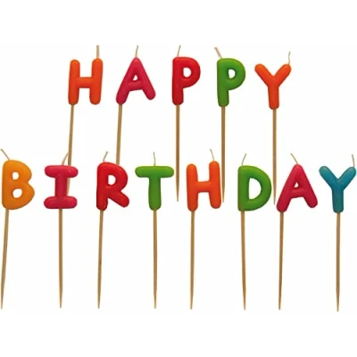 Image de Amscan 550114 Kit Bougies sur Piques Happy Birthday Multicolore