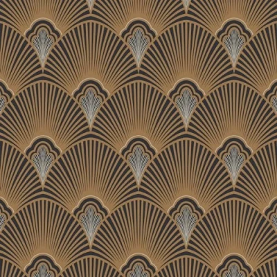 Image de Superfresco Easy Papier peint intissé Art Deco 1005 x 52cm Noir, or Revetement Mural, Tapisserie Facile à poser et Enlever