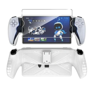Image de FDHYFGDY Coque pour Sony Playstation Portal / PS PS5 Coque, en TPU avec Support, de Protection Absorbant Les Chocs et Anti Rayures (Blanc)