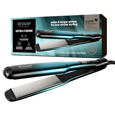 Image de Revamp Progloss Fer A Lisseur Ultra X brillance avec grandes plaques flottantes en céramiques pour un lissage facile et uen infinie