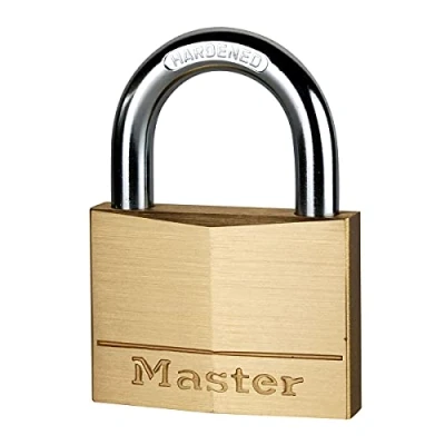 Image de Master Lock 160EURD Cadenas à Clé en Laiton, Doré, 8,2 x 6 1,4 cm