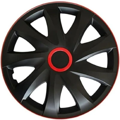 Image de NRM kO256 kando enjoliveurs Noir/Rouge Taille 16, Set de 4
