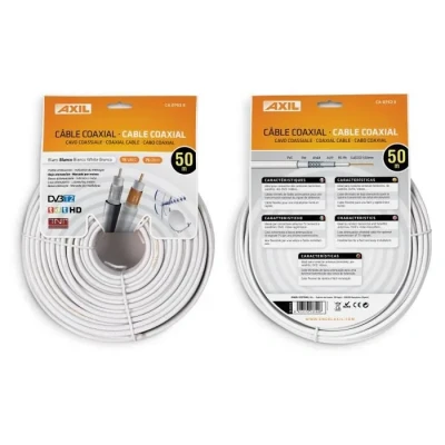Image de CABLE COAXIAL BLANC 50 M