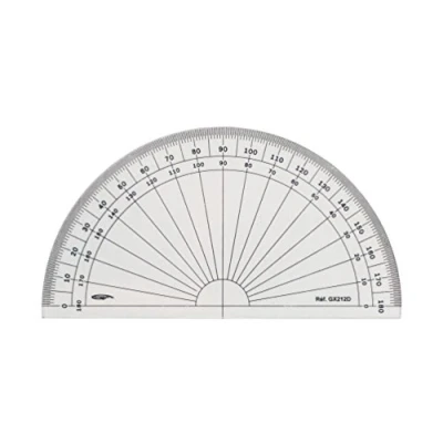 Image de GRAPHOPLEX Rapporteur 1/2 cercle 13cm degrés Transparent