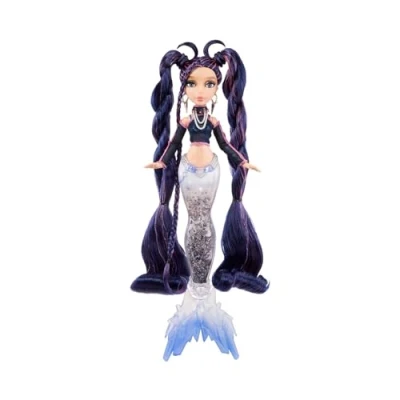 Image de Mermaze Mermaidz Winter Waves NERA avec 1 poupée sirène, nageoire changement de couleur, queue remplie paillettes &amp; accessoires Dès 4 ans