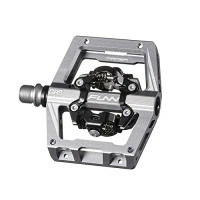 Image de Funn Mamba S Pédales VTT Clipless, Double Face Clip Plateforme Compacte VTT, Compatibles avec Les Cales SPD, de Vélo Axe CrMo 9/16 Pouces (Gris)