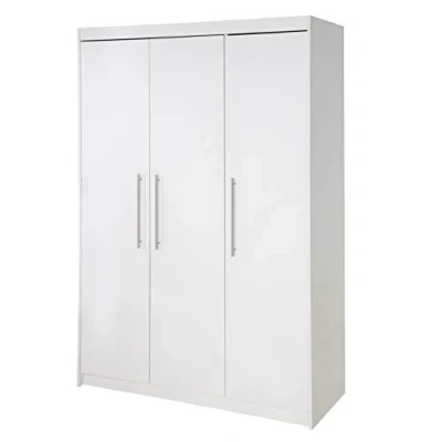 Image de roba Armoire Enfant &quot;Maren&quot; à 3 Portes Battantes Garde Robe en Bois avec Penderie et 6 Étagères Blanc