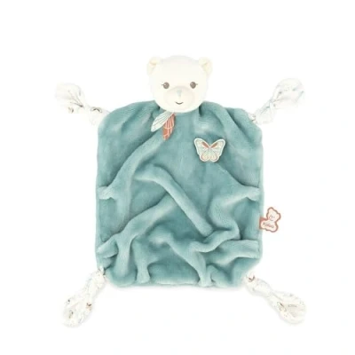 Image de KALOO Plume Doudou Ours Vert 26 cm Bébé Ultra Doux Développe Le Toucher Facile à Attraper Boîte Cadeau Personnalisable Dès la Naissance, K214004