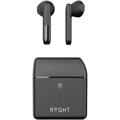 Image de RYGHT Nemesis Ecouteurs sans Fil Bluetooth avec boitier Semi Intra True Wireless Earbuds (Noir)