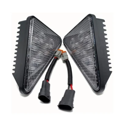 Image de Hooma 2 Pièces Phare Led Compatible avec Bobcat 751 753 763 773 863 864 873 883 S160 S175 S185 S205 de Travail 12V 30W 7259523 7259524 6718042 (Avec Lunette en Caoutchouc et Connecteur)