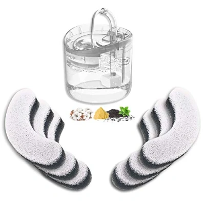 Image de Filtre Fontaine a Eau pour Chat Charbon Filtres de Remplacement HAPUP Fontaines à Chats et Chiens Automatique Silencieuse 1,8 L